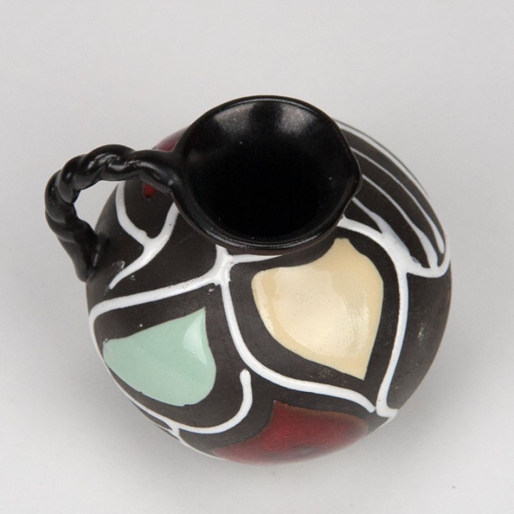 Klein West-Germany vaasje in warme kleuren