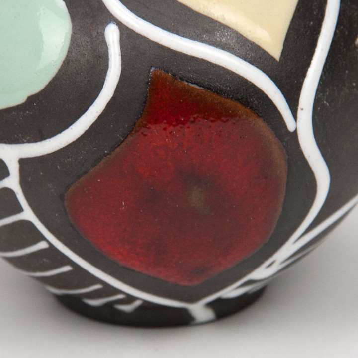 Klein West-Germany vaasje in warme kleuren