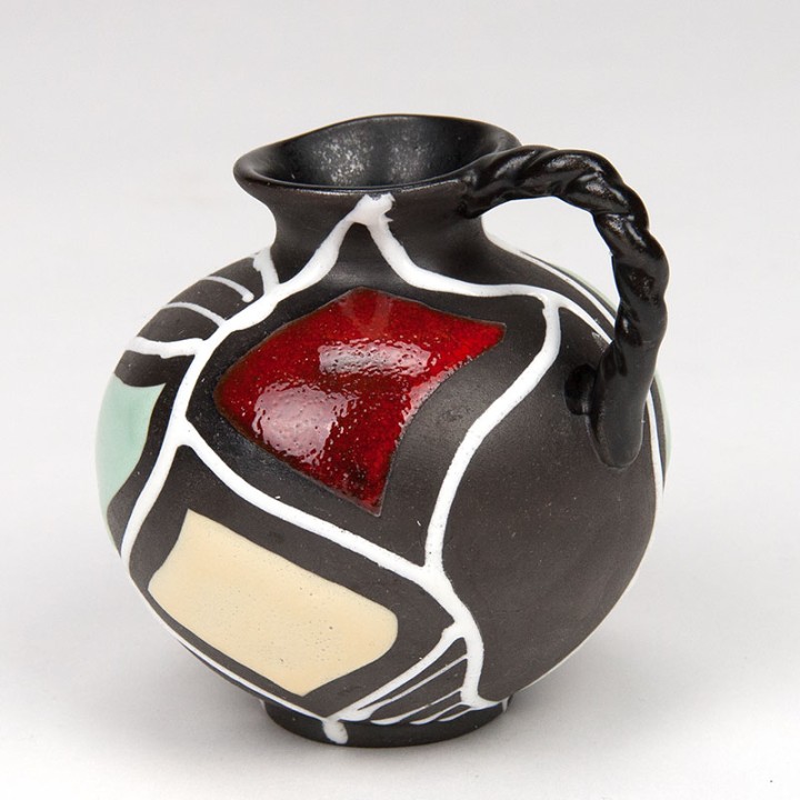 Klein West-Germany vaasje in warme kleuren