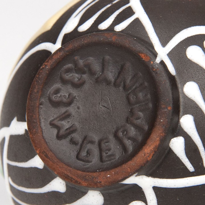 Klein West-Germany vaasje in warme kleuren