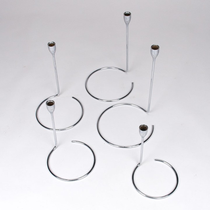 Spiral candlesticks vintage set in chrome 1970's