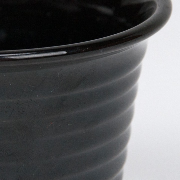 Black small vintage flower pot