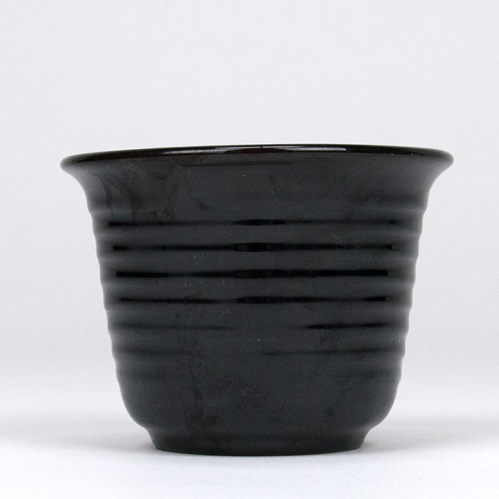 Black small vintage flower pot
