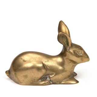 Small vintage brass hare