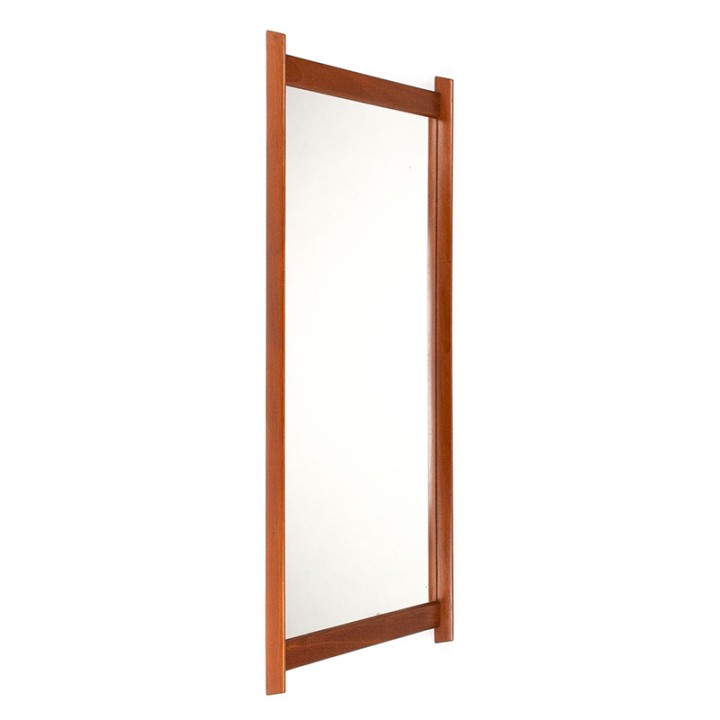 Groot model Deense Mid-Century teakhouten spiegel