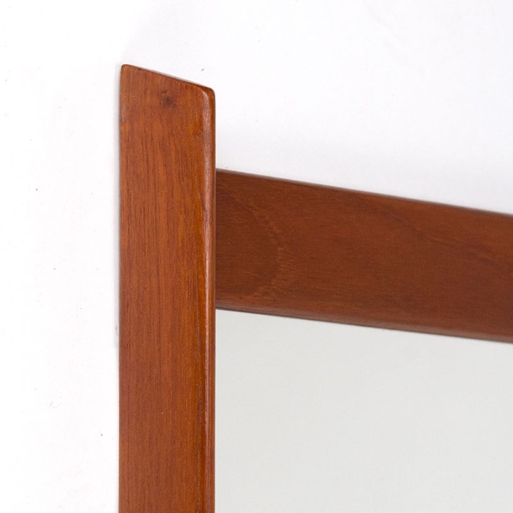 Groot model Deense Mid-Century teakhouten spiegel