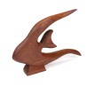 Mid-century vintage teak fish sculpture
