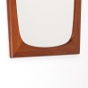 Mid-Century teakhouten Deense asymmetrische spiegel