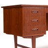 Teakhouten Deens Mid-Century vintage bureau