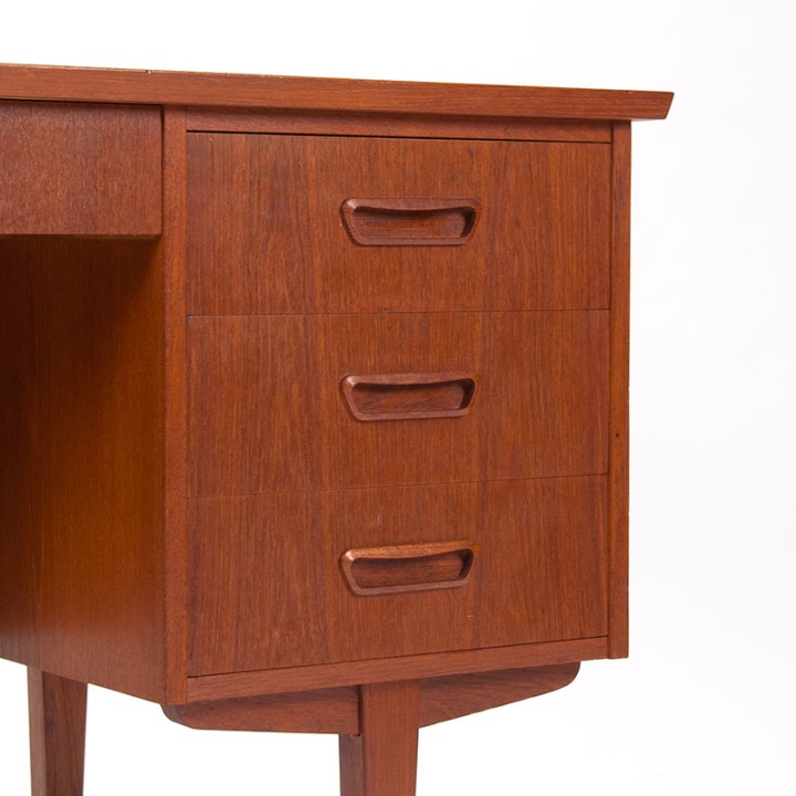 Teakhouten Deens Mid-Century vintage bureau