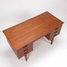 Teakhouten Deens Mid-Century vintage bureau