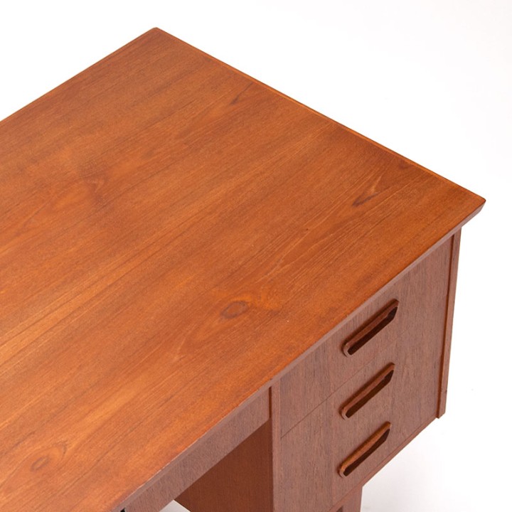 Teakhouten Deens Mid-Century vintage bureau