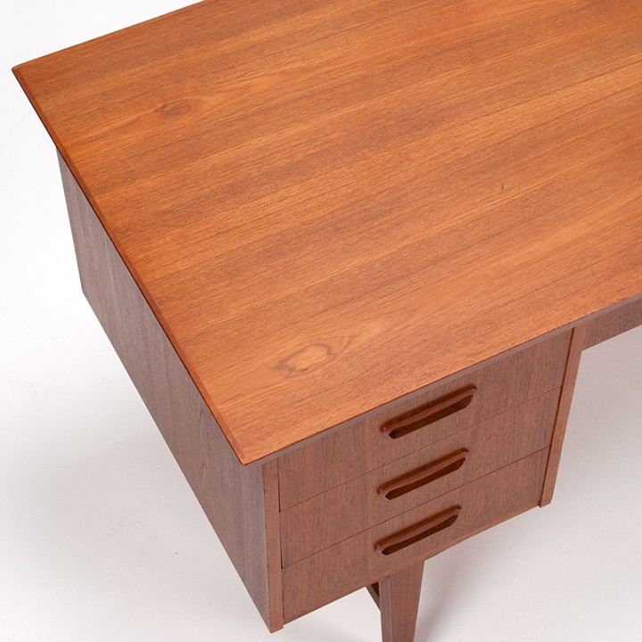 Teakhouten Deens Mid-Century vintage bureau