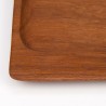 Teak vintage tray with open handles