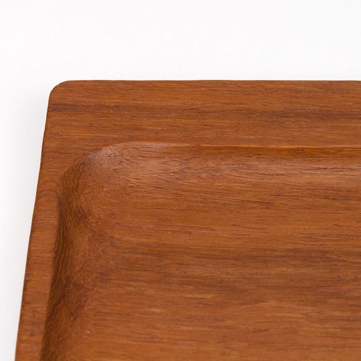 Teakhouten vintage dienblad met handgreep