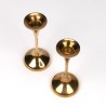Set of 2 brass Danish trumpet base candlesticks