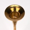 Set of 2 brass Danish trumpet base candlesticks