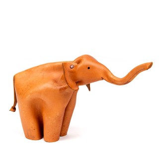Cognac leren vintage Mid-Century olifant