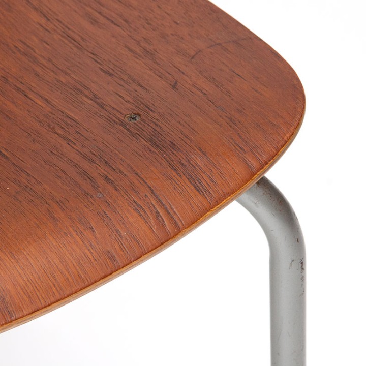 Danish teak vintage industrial school chair