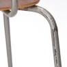 Deense teakhouten vintage industriële schoolstoel