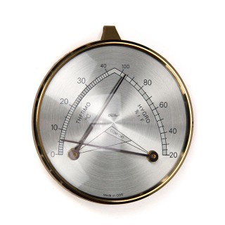 Brass hygrometer/thermometer vintage model from the GDR