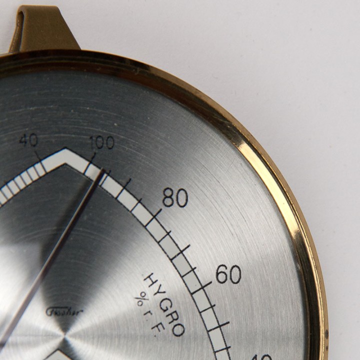 Brass hygrometer/thermometer vintage model from the GDR