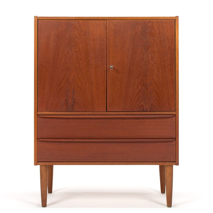 Mid-Century Deense vintage wandkast in teak
