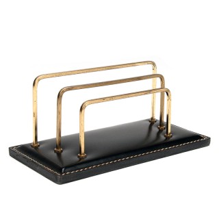 Mid-Century vintage letter holder in Jacques Adnet style
