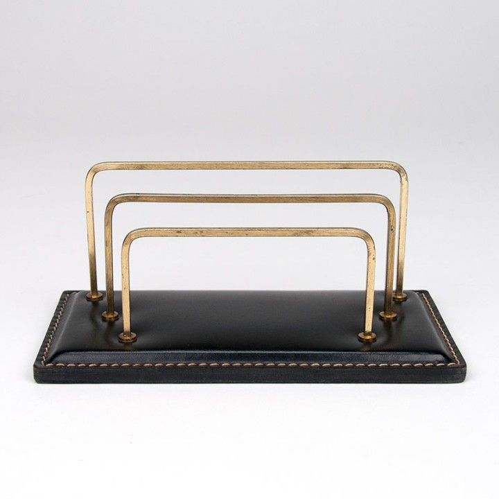 Mid-Century vintage letter holder in Jacques Adnet style