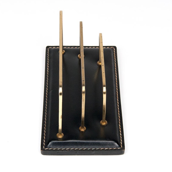 Mid-Century vintage letter holder in Jacques Adnet style