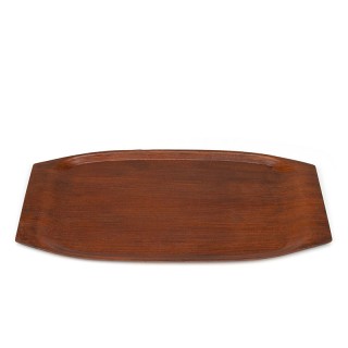 Vintage teak oval tray from the sixties