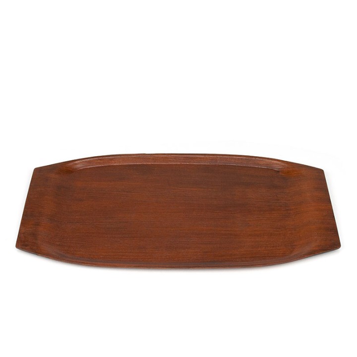 Vintage teak oval tray from the sixties