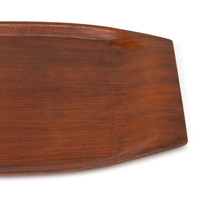 Vintage teak oval tray from the sixties