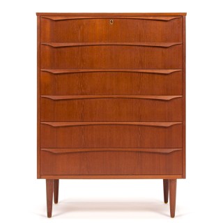 Ladekast Mid-Century vintage Deens model in teak