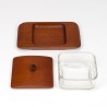 Teak vintage butter dish