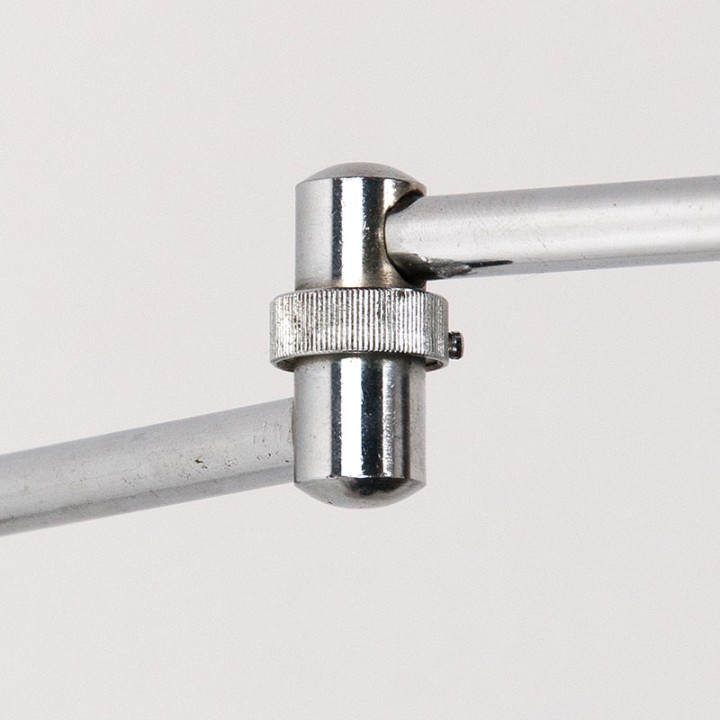 Vintage wandlamp in chroom met wengé muurdeel