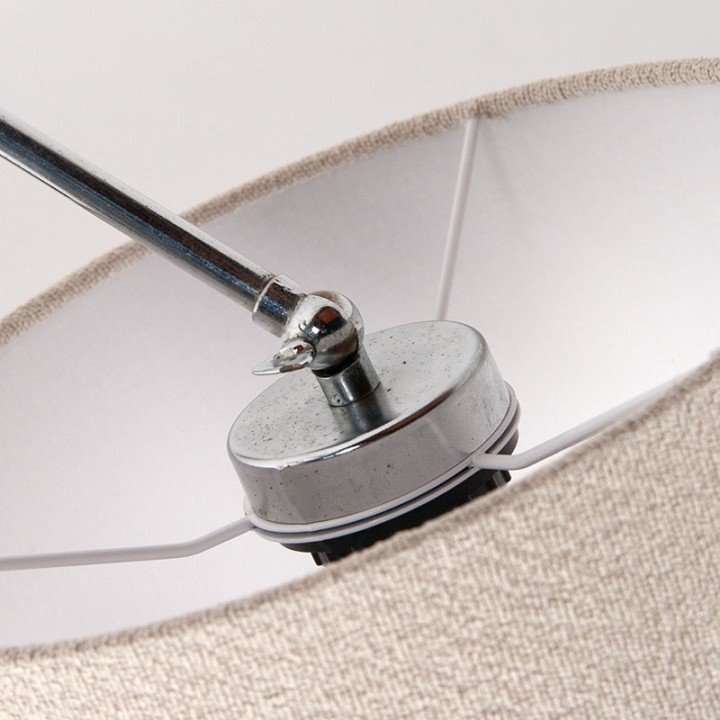 Vintage wandlamp in chroom met wengé muurdeel