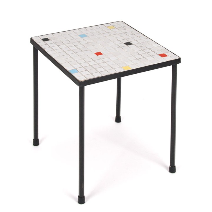 Mid-Century plantentafeltje met mozaïek