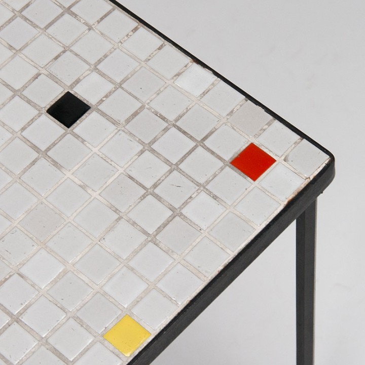 Mid-Century plant table with mosaic