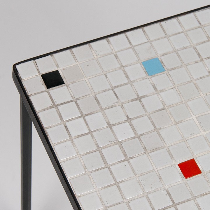 Mid-Century plant table with mosaic