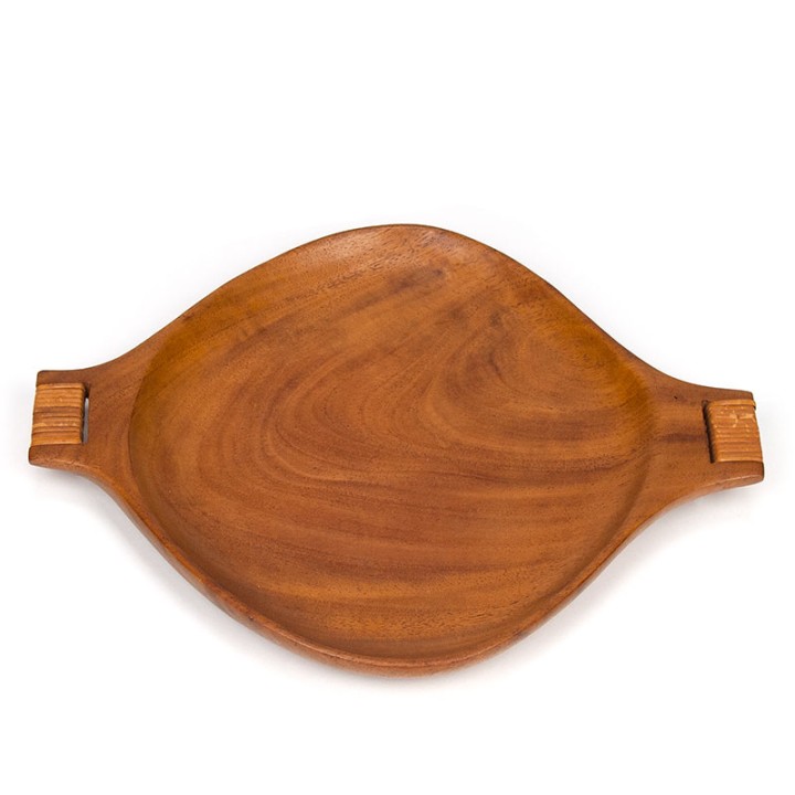 Vintage tray with wrapped handles