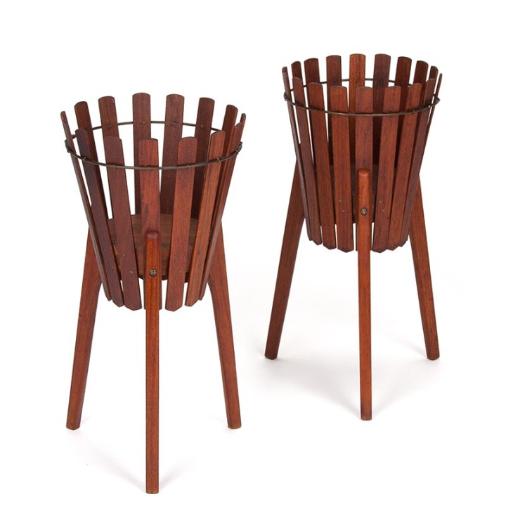 Set of 2 Mid-Century Danish design flower pot holders