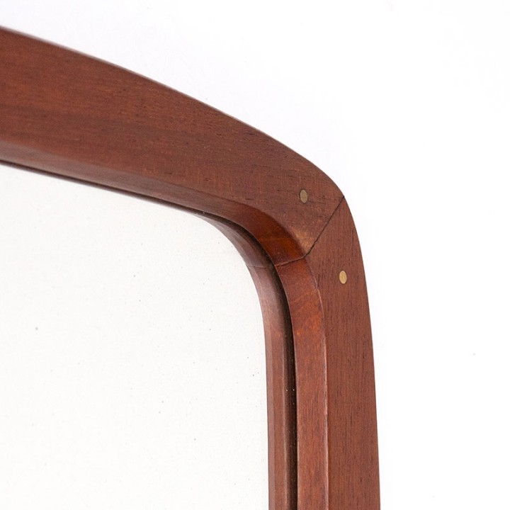 Groot model Mid-Century teakhouten Deense vintage spiegel