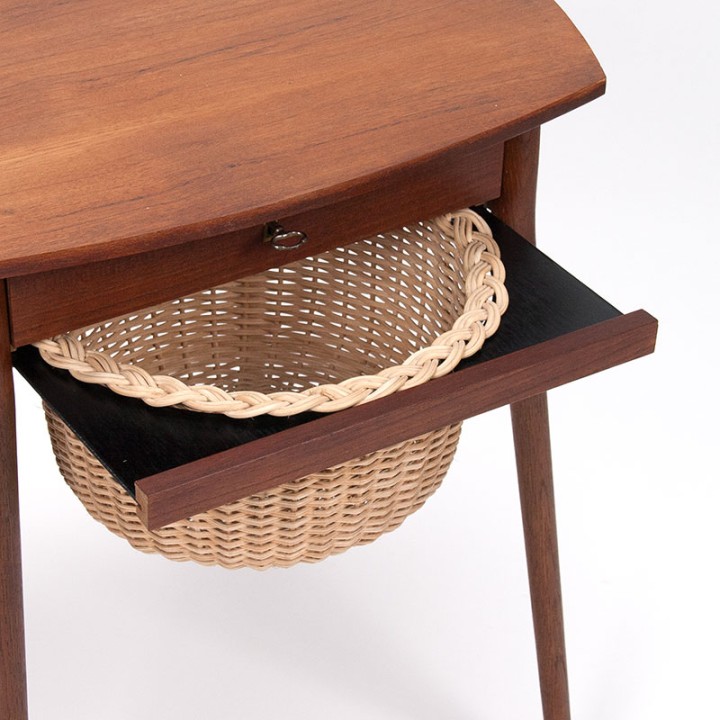 High model Danish vintage side/sewing table on wheels