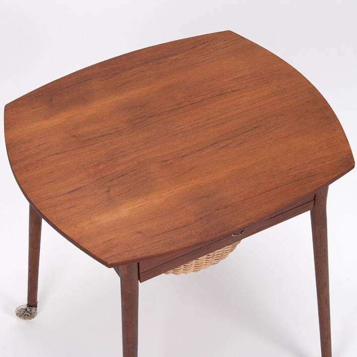 High model Danish vintage side/sewing table on wheels