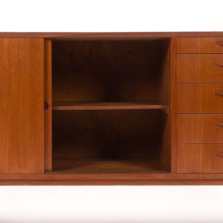 Danish Mid-Century Modern vintage short model sideboard in teak