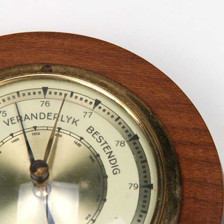 Barometer vintage model in teak and brass