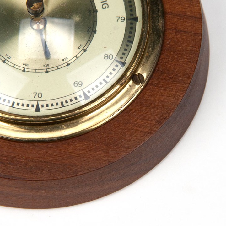 Barometer vintage model in teak and brass