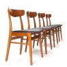 Set van 4 Findahl Møbelfabrik Deense vintage eettafel stoelen