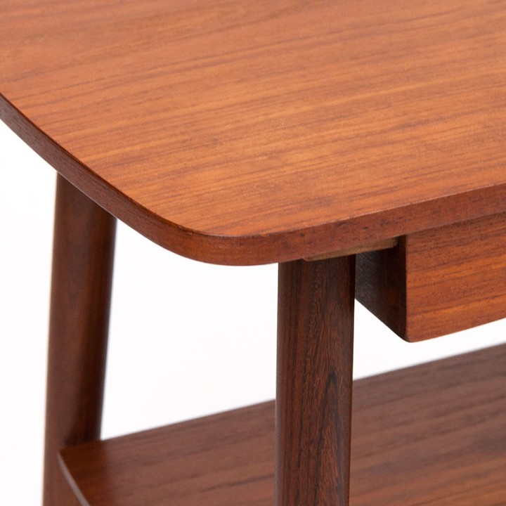 Vintage Danish teak side table with small drawer